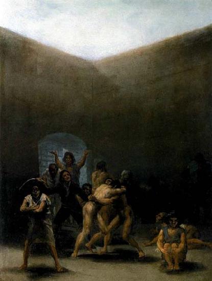 Francisco de goya y Lucientes The Yard of a Madhouse oil painting image